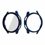 ENKAY Hat-Prince Full Coverage PC Frame + Tempered Glass Protector Composite Case for Samsung Galaxy Watch4 44mm(Dark Blue)