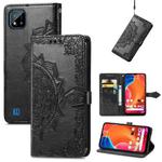 For OPPO Realme C20 Mandala Embossing Pattern Horizontal Flip Leather Case with Holder & Card Slots & Wallet & Lanyard(Black)