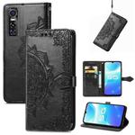 For vivo S7 E Mandala Embossing Pattern Horizontal Flip Leather Case with Holder & Card Slots & Wallet & Lanyard(Black)