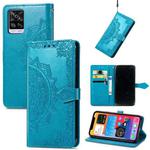 For vivo S7 Mandala Embossing Pattern Horizontal Flip Leather Case with Holder & Card Slots & Wallet & Lanyard(Blue)