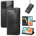 For vivo S10 / S10 Pro Mandala Embossing Pattern Horizontal Flip Leather Case with Holder & Card Slots & Wallet & Lanyard(Black)