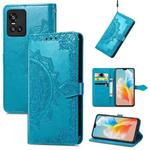 For vivo S10 / S10 Pro Mandala Embossing Pattern Horizontal Flip Leather Case with Holder & Card Slots & Wallet & Lanyard(Blue)