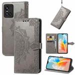 For vivo S10 / S10 Pro Mandala Embossing Pattern Horizontal Flip Leather Case with Holder & Card Slots & Wallet & Lanyard(Gray)