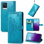 For vivo V20 2021 Mandala Embossing Pattern Horizontal Flip Leather Case with Holder & Card Slots & Wallet & Lanyard(Blue)