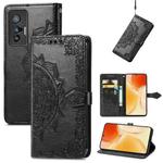 For vivo X70 Mandala Embossing Pattern Horizontal Flip Leather Case with Holder & Card Slots & Wallet & Lanyard(Black)