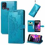 For Infinix HOT 10T Mandala Embossing Pattern Horizontal Flip Leather Case with Holder & Card Slots & Wallet & Lanyard(Blue)