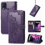 For Infinix HOT 10T Mandala Embossing Pattern Horizontal Flip Leather Case with Holder & Card Slots & Wallet & Lanyard(Purple)