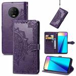 For Infinix Note 7 Mandala Embossing Pattern Horizontal Flip Leather Case with Holder & Card Slots & Wallet & Lanyard(Purple)