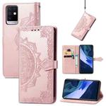 For Infinix Note 10 Mandala Embossing Pattern Horizontal Flip Leather Case with Holder & Card Slots & Wallet & Lanyard(Rose Gold)