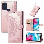 For Motorola Moto G60S Mandala Embossing Pattern Horizontal Flip Leather Case with Holder & Card Slots & Wallet & Lanyard(Rose Gold)