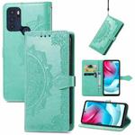 For Motorola Moto G60S Mandala Embossing Pattern Horizontal Flip Leather Case with Holder & Card Slots & Wallet & Lanyard(Green)