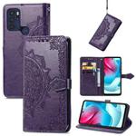 For Motorola Moto G60S Mandala Embossing Pattern Horizontal Flip Leather Case with Holder & Card Slots & Wallet & Lanyard(Purple)