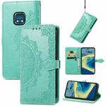 For Nokia XR 20 Mandala Embossing Pattern Horizontal Flip Leather Case with Holder & Card Slots & Wallet & Lanyard(Green)