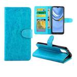 For Honor Play 20 Crazy Horse Texture Leather Horizontal Flip Protective Case with Holder & Card Slots & Wallet & Photo Frame(baby Blue)
