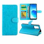 For OPPO Reno6 4G Crazy Horse Texture Leather Horizontal Flip Protective Case with Holder & Card Slots & Wallet & Photo Frame(baby Blue)