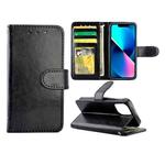 For iPhone 13 mini Crazy Horse Texture Leather Horizontal Flip Protective Case with Holder & Card Slots & Wallet & Photo Frame  (Black)