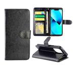 For iPhone 13 Pro Crazy Horse Texture Leather Horizontal Flip Protective Case with Holder & Card Slots & Wallet & Photo Frame  (Black)