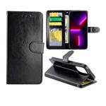 For iPhone 13 Pro Max Crazy Horse Texture Leather Horizontal Flip Protective Case with Holder & Card Slots & Wallet & Photo Frame  (Black)