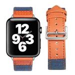 Silver Buckle Leather Strap For Apple Watch Ultra 49mm&Watch Ultra 2 49mm / Series 9&8&7 45mm / SE 3&SE 2&6&SE&5&4 44mm / 3&2&1 42mm(Blue+Brown)