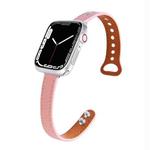 Leather  Strap Watch Band For Apple Watch Series 9&8&7 41mm / SE 3&SE 2&6&SE&5&4 40mm / 3&2&1 38mm(Pink)