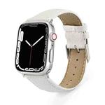 Leather  Strap Watch Band For Apple Watch Series 8&7 41mm / SE 2&6&SE&5&4 40mm / 3&2&1 38mm(White)