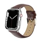 Leather  Strap Watch Band For Apple Watch Series 8&7 41mm / SE 2&6&SE&5&4 40mm / 3&2&1 38mm(Dark Brown)