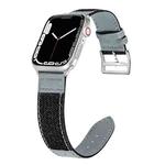Denim Fit Leather Watch Band For Apple Watch Series 8&7 41mm / SE 2&6&SE&5&4 40mm / 3&2&1 38mm(Black + Light Blue)