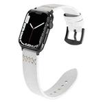 Leather  Strap Watch Band For Apple Watch Series 9&8&7 41mm / SE 3&SE 2&6&SE&5&4 40mm / 3&2&1 38mm(White)