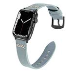 Leather  Strap Watch Band For Apple Watch Series 9&8&7 41mm / SE 3&SE 2&6&SE&5&4 40mm / 3&2&1 38mm(Light+Blue)
