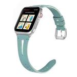 Leather Strap For Apple Watch Series 8&7 41mm / SE 2&6&SE&5&4 40mm / 3&2&1 38mm(Light Green)
