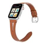 Leather Strap For Apple Watch Ultra 49mm / Series 8&7 45mm / SE 2&6&SE&5&4 44mm / 3&2&1 42mm(Brown)