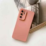 For Huawei P40 Straight Side Liquid Silicone Phone Case(Pink)