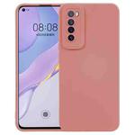 For Huawei Nova 7  5G Straight Side Liquid Silicone Phone Case(Pink)