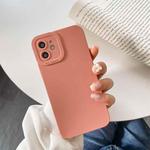 For iPhone 12 Pro Straight Side Liquid Silicone Phone Case(Pink)
