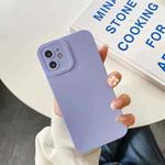 For iPhone 11 Pro Max Straight Side Liquid Silicone Phone Case (Purple)