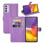 For Samsung Galaxy Quantum 2 / A82 Litchi Texture Horizontal Flip Protective Case with Holder & Card Slots & Wallet(Purple)