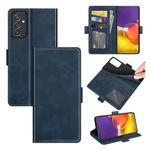 For Samsung Galaxy Quantum 2 / A82 Dual-side Magnetic Buckle Horizontal Flip Leather Case with Holder & Card Slots & Wallet(Dark Blue)