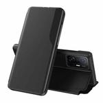 For Xiaomi Mi 11T / 11T Pro Side Display  Shockproof Horizontal Flip Leather Case with Holder(Black)