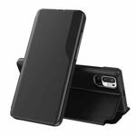 For Xiaomi Redmi Note 10 5G / Poco M3 Pro Side Display  Shockproof Horizontal Flip Leather Case with Holder(Black)