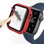 ENKAY Hat-Prince 2 in 1 PC Frame + 9H Tempered Glass Protector Full Coverage Case For Apple Watch Series 8 / 7 41mm(Red)