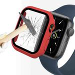 ENKAY Hat-Prince 2 in 1 PC Frame + 9H Tempered Glass Protector Full Coverage Case For Apple Watch Series 8 / 7 45mm(Red)