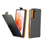 Business Style Vertical Flip TPU Leather Case with Card Slot For Samsung Galaxy S21 5G(Black)