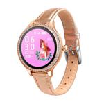 M8 1.04 inch IPS Color Screen Women Smartwatch IP68 Waterproof,Leather Watchband,Support Call Reminder/Heart Rate Monitoring/Blood Pressure Monitoring/Sleep Monitoring/Excessive Sitting Reminder/Menstrual Reminder(Gold)