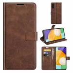 For Samsung Galaxy A13 5G Retro Calf Pattern Buckle Horizontal Flip Leather Case with Holder & Card Slots & Wallet(Dark Brown)