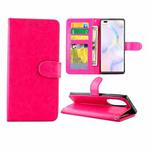 For Honor 50 Pro Crazy Horse Texture Leather Horizontal Flip Protective Case with Holder & Card Slots & Wallet & Photo Frame(Magenta)