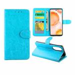 For Honor 50 Crazy Horse Texture Leather Horizontal Flip Protective Case with Holder & Card Slots & Wallet & Photo Frame(Baby Blue)