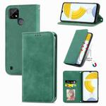 For OPPO Realme C21Y Retro Skin Feel Magnetic Horizontal Flip Leather Case With Holder & Card Slots & Wallet & Photo Frame(Green)