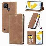 For OPPO Realme C21Y Retro Skin Feel Magnetic Horizontal Flip Leather Case With Holder & Card Slots & Wallet & Photo Frame(Brown)