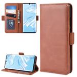 Dual-side Magnetic Buckle Horizontal Flip Leather Case for Huawei P30 Pro, with Holder & Card Slots & Wallet & Photo Frame(Brown)