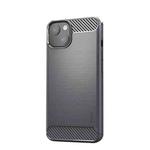 MOFI Gentleness Series Brushed Texture Carbon Fiber Soft TPU Case For iPhone 13 (Gray)